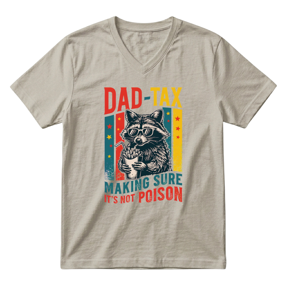 Product Dad Tax Funny Raccoon Father’s Day V-Neck T-shirt