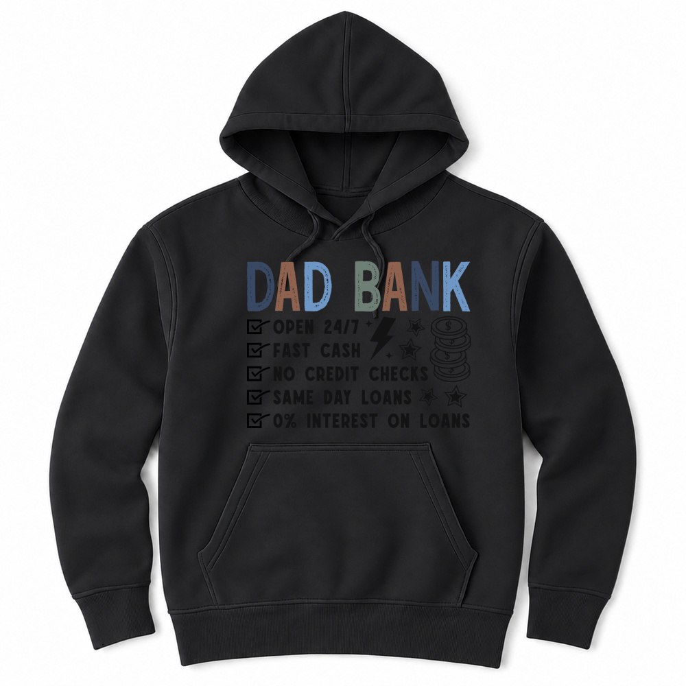 Product Dad Bank Funny Dad Retro Fathers Day Unisex Hoodie