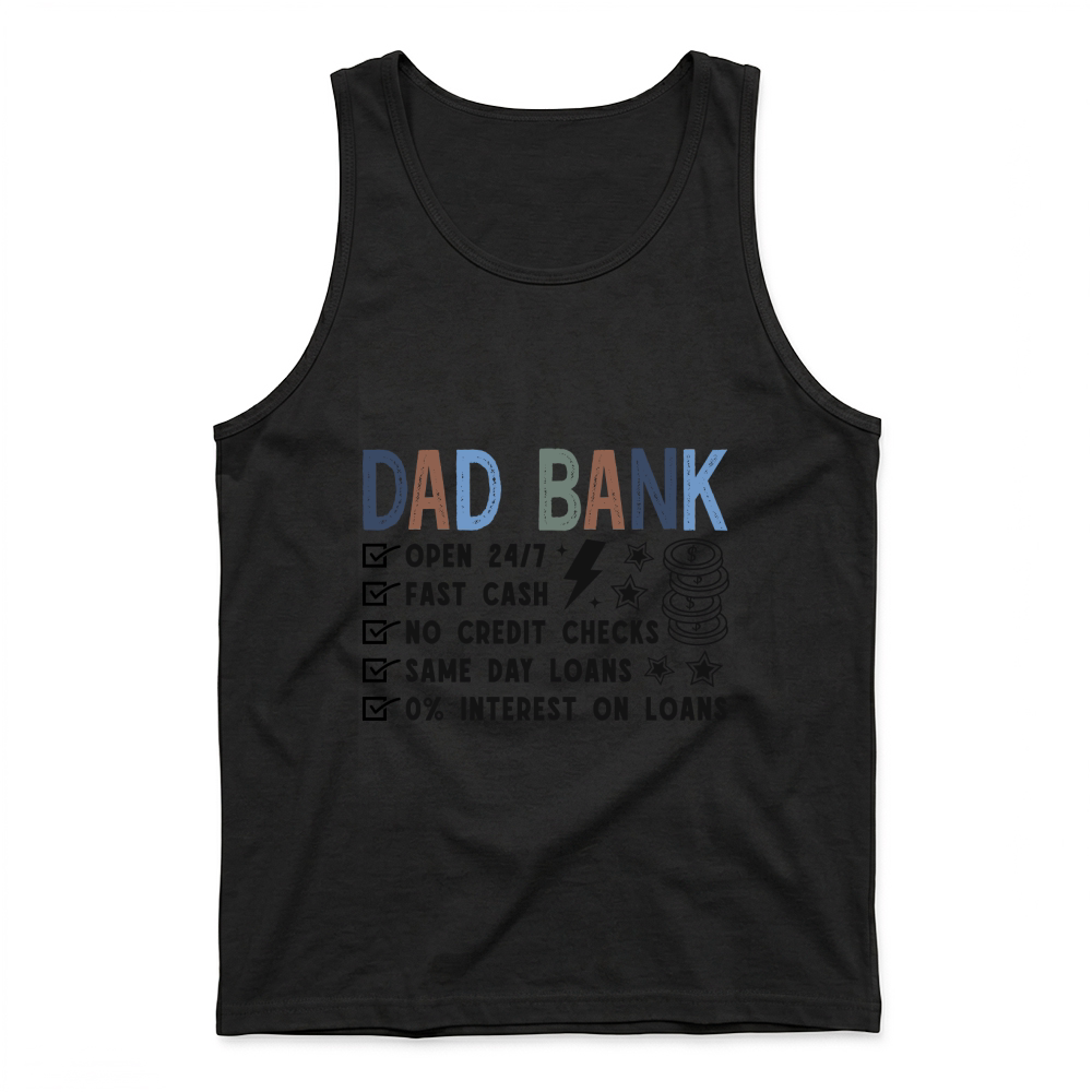 Product Dad Bank Funny Dad Retro Fathers Day Tank Top