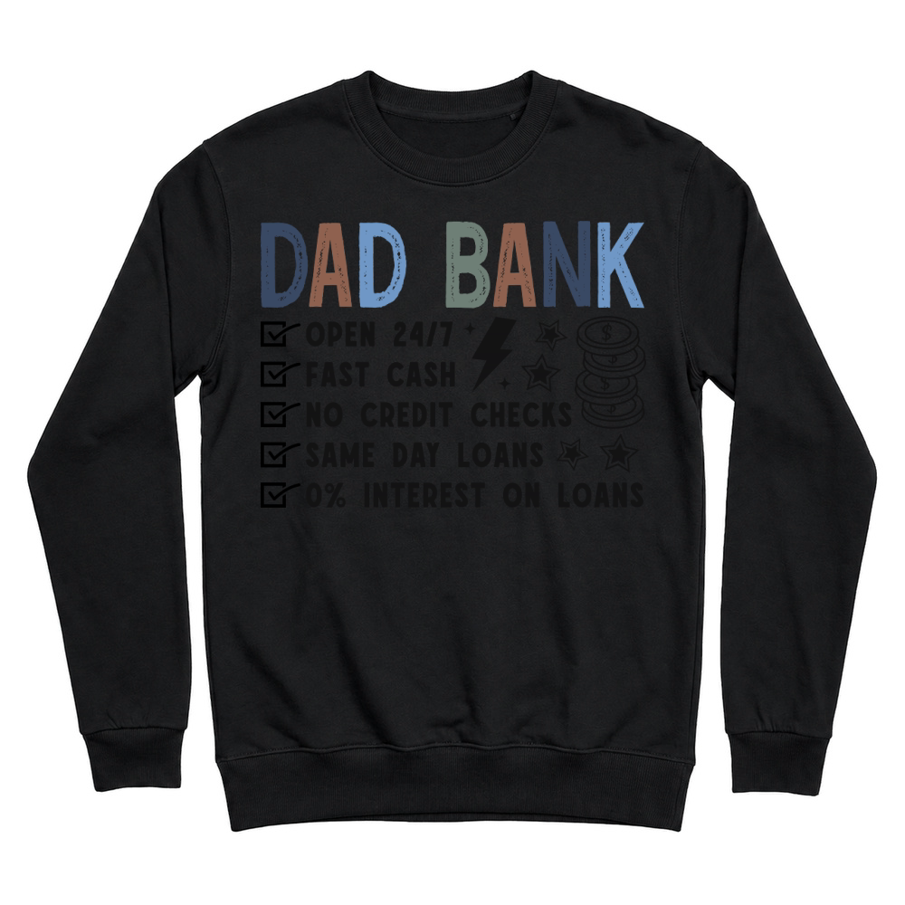 Product Dad Bank Funny Dad Retro Fathers Day Unisex Sweatshirt