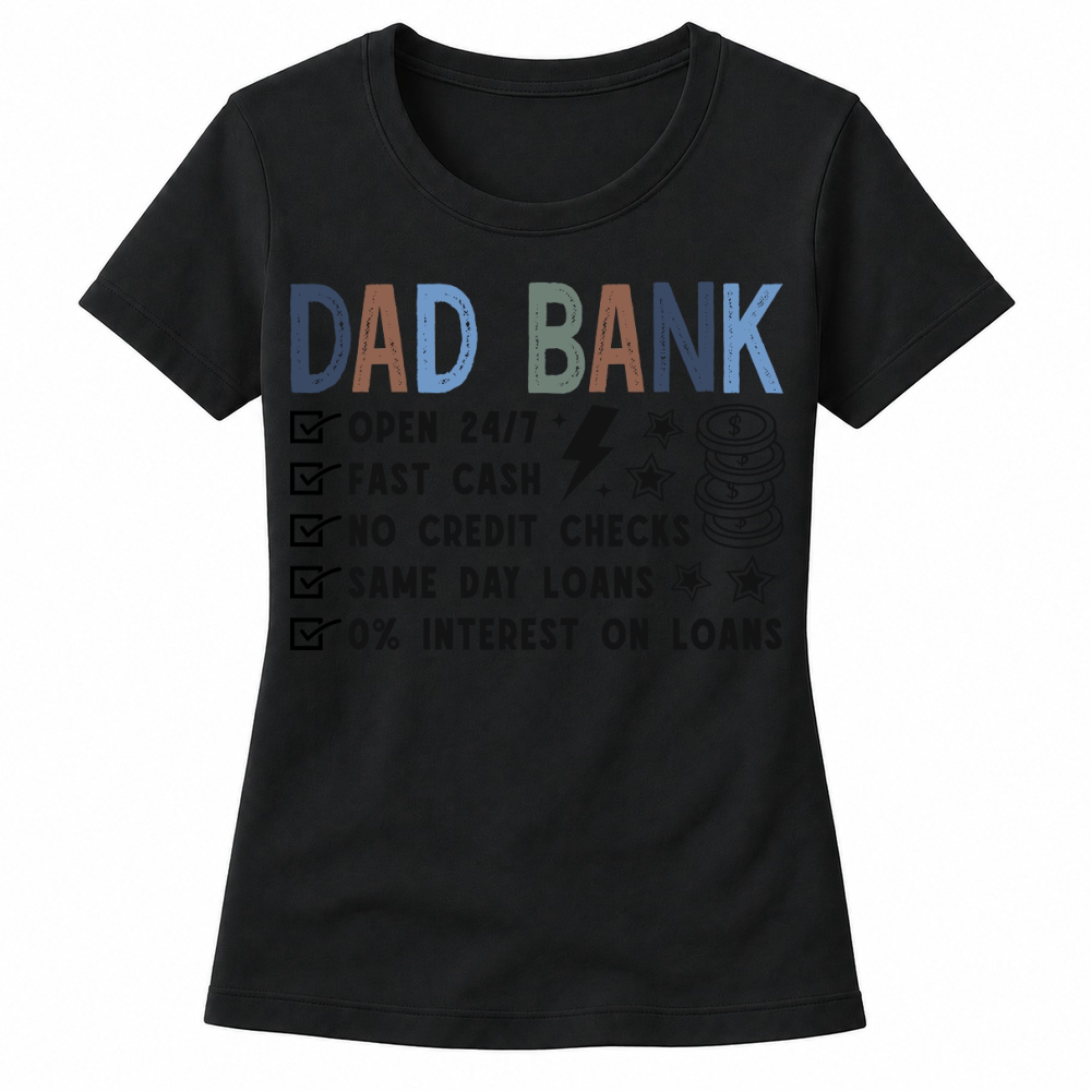 Product Dad Bank Funny Dad Retro Fathers Day Women's T-shirts