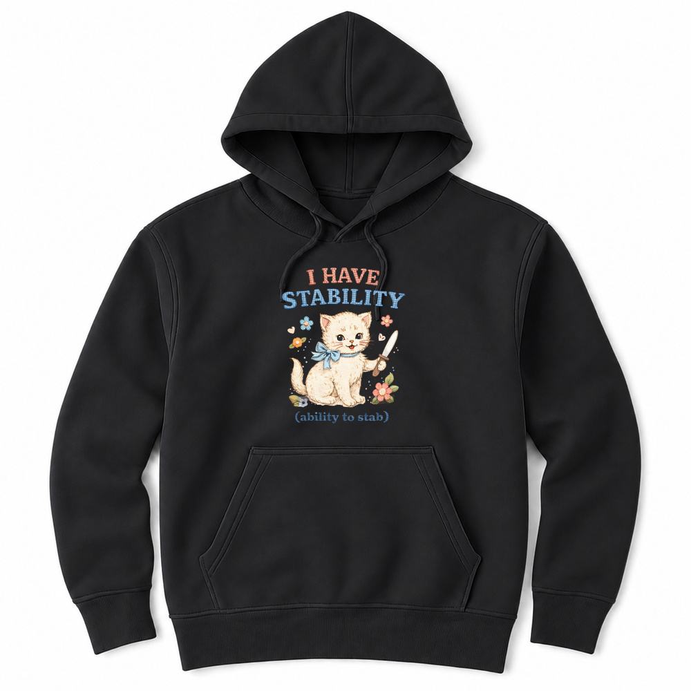 Product Funny Stability Stab Kitten Meme Cat Lover Unisex Hoodie