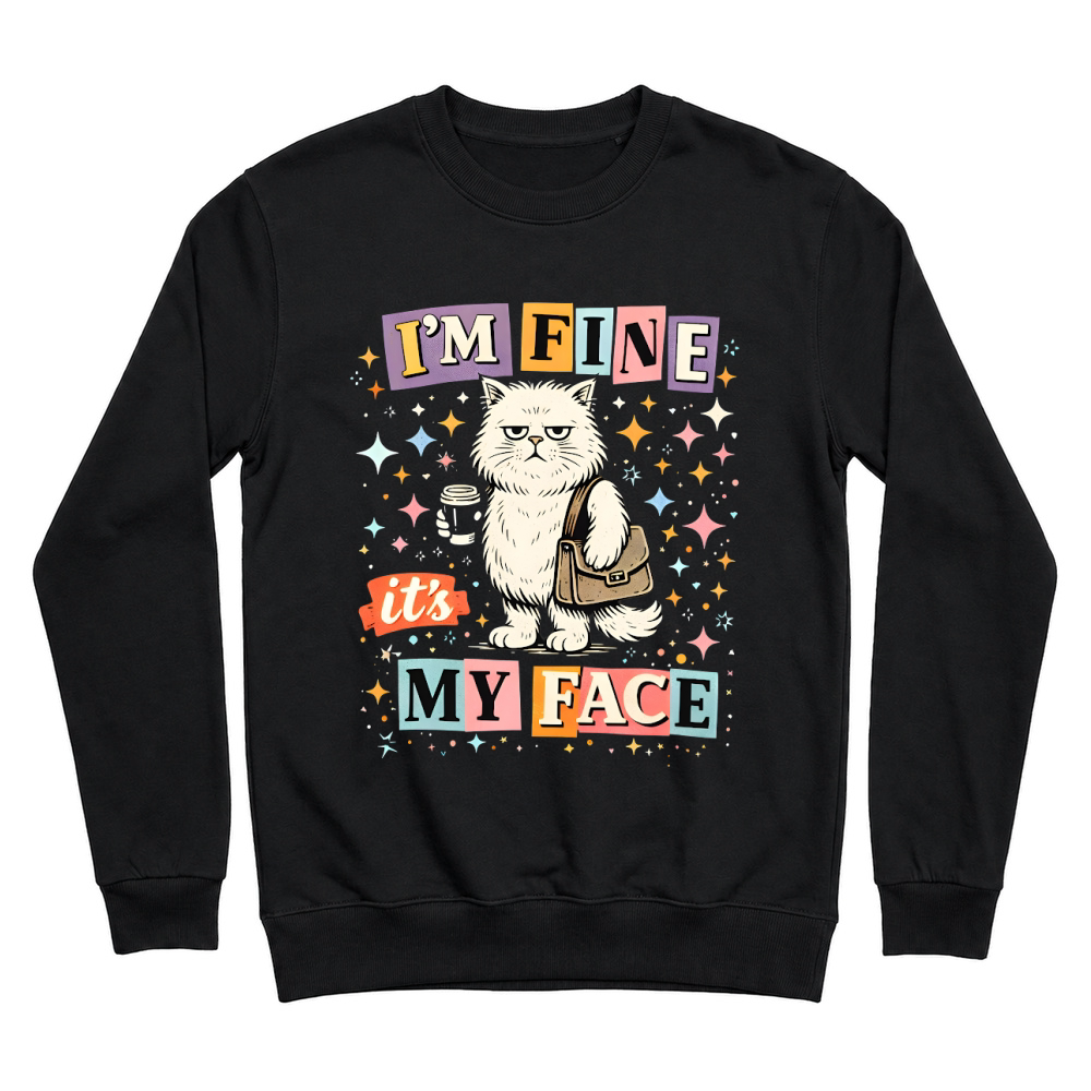 Product Grumpy Cat Im Fine My Face Funny Unisex Sweatshirt
