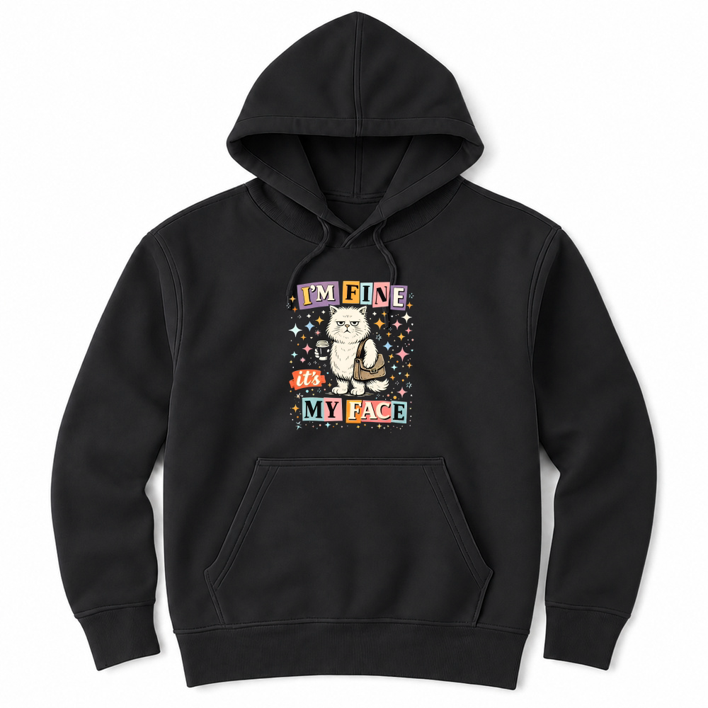 Product Grumpy Cat Im Fine My Face Funny Unisex Hoodie