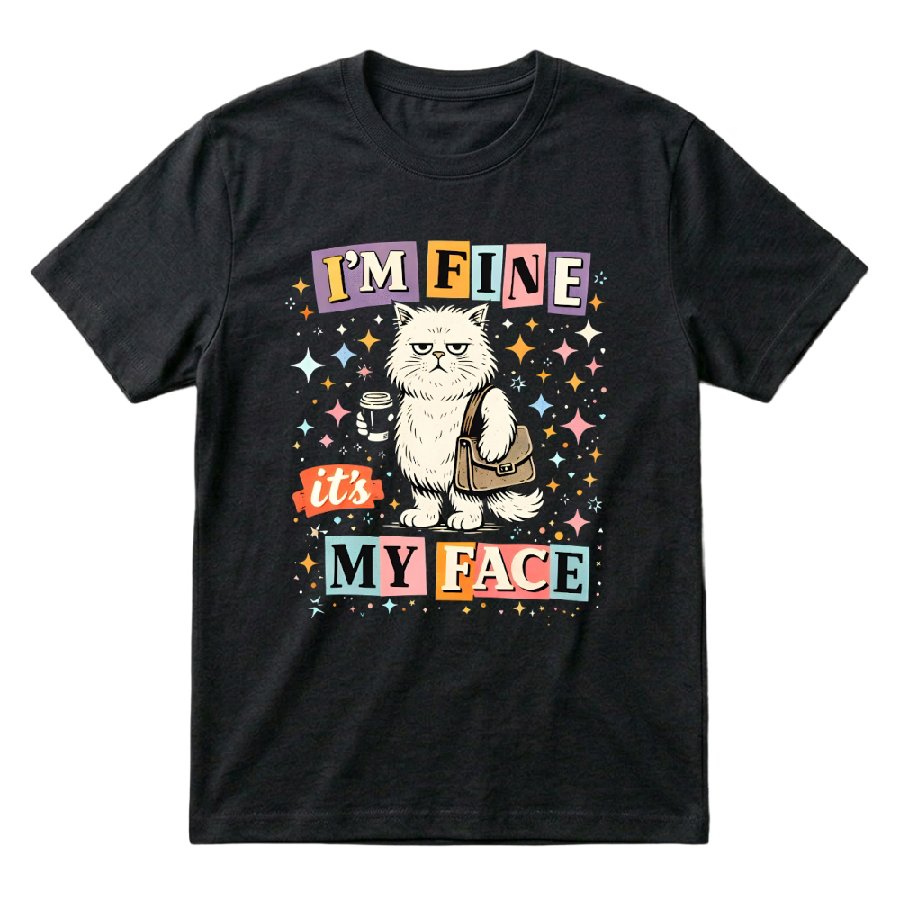 Product Grumpy Cat Im Fine My Face Funny T-Shirt