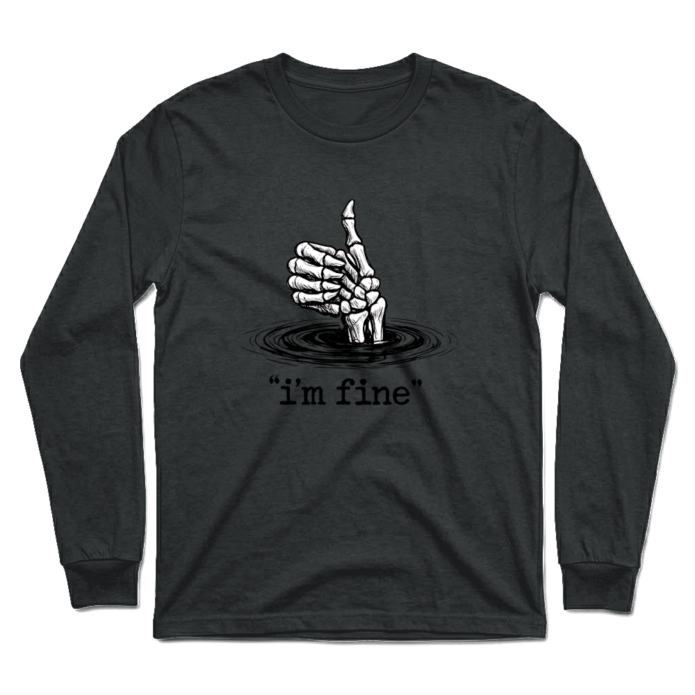 Product I’m Fine Funny Skeleton Hand Thumbs Up Unisex Longsleeve