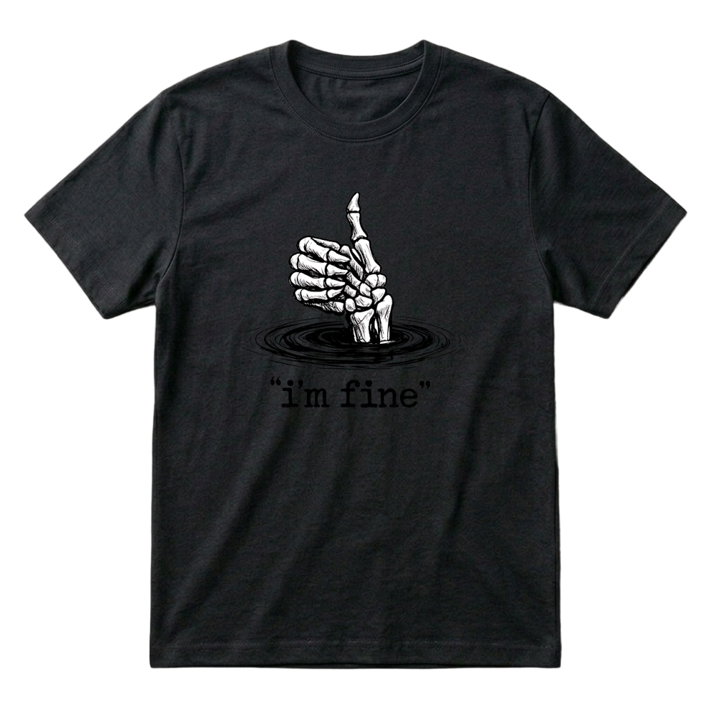 Product I’m Fine Funny Skeleton Hand Thumbs Up T-Shirt