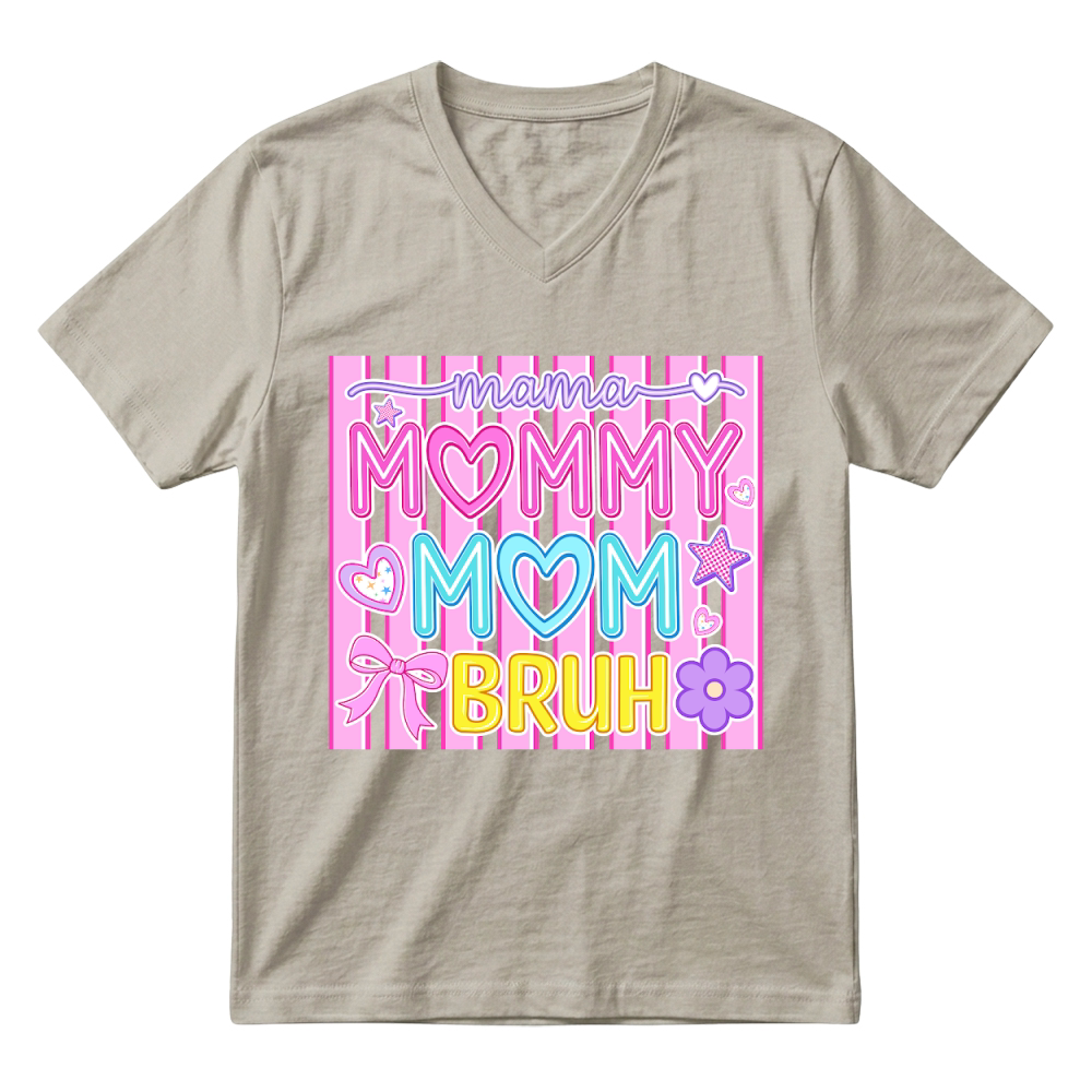 Product Mama Mommy Mom Bruh Funny Mothers Day V-Neck T-shirt