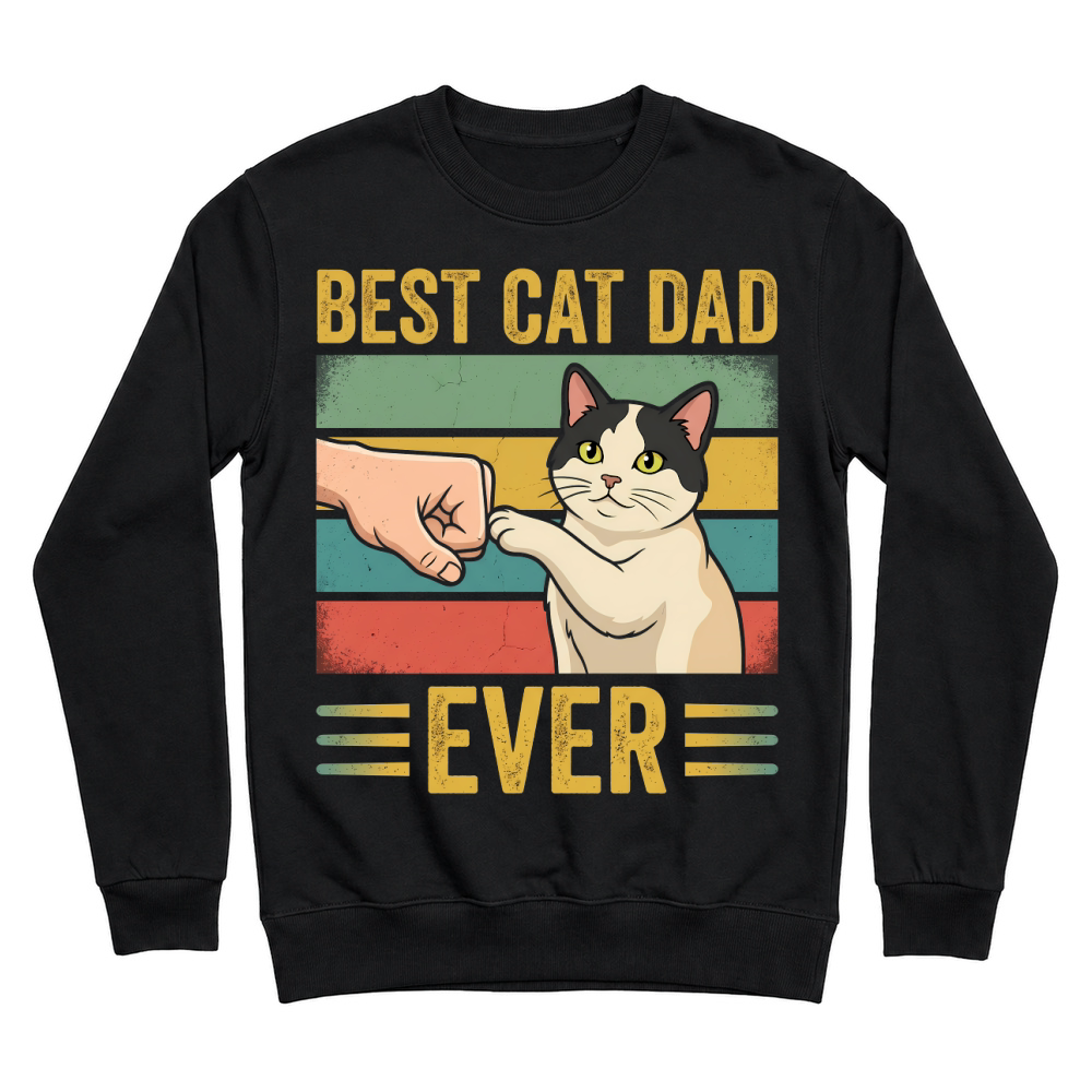Product Best Cat Dad Ever Funny Cat Lover Retro Unisex Sweatshirt
