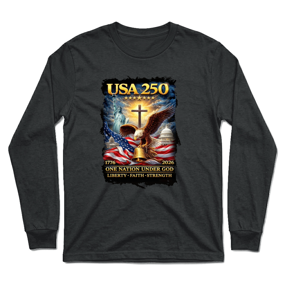 Product USA 250 One Nation Under God 1776 2026 Unisex Longsleeve