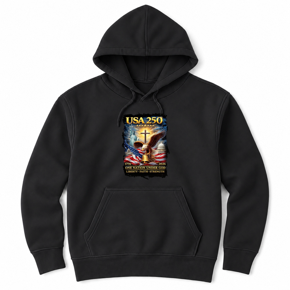 Product USA 250 One Nation Under God 1776 2026 Unisex Hoodie