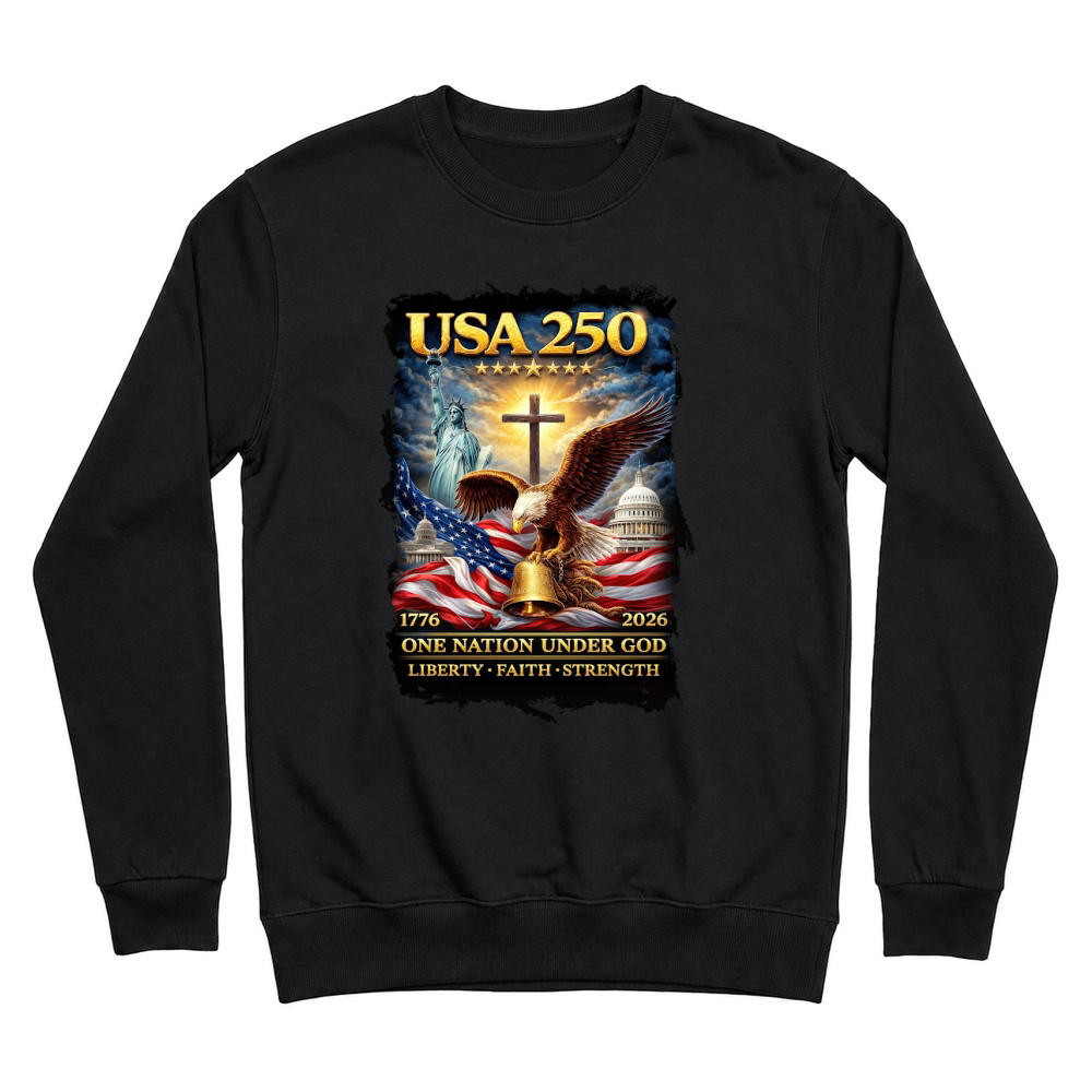 Product USA 250 One Nation Under God 1776 2026 Unisex Sweatshirt