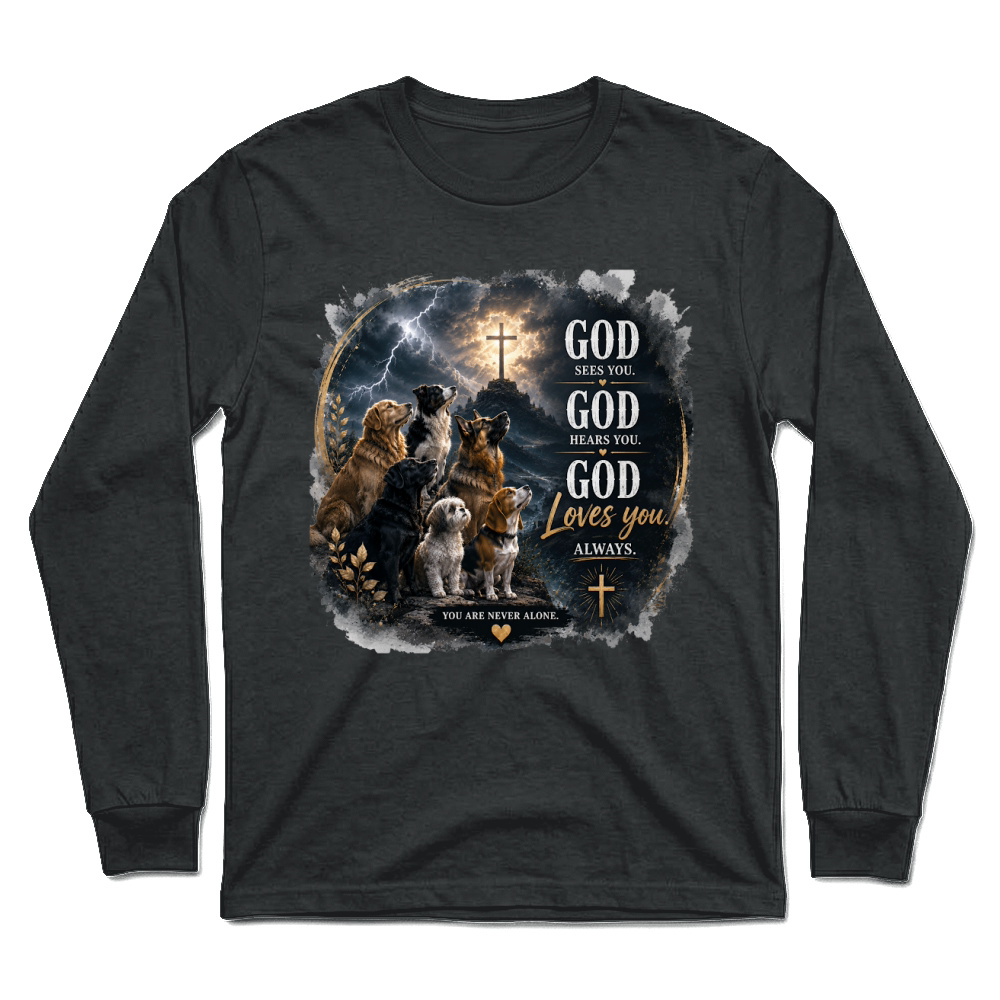 Product God Sees You Hears You Loves You Unisex Longsleeve