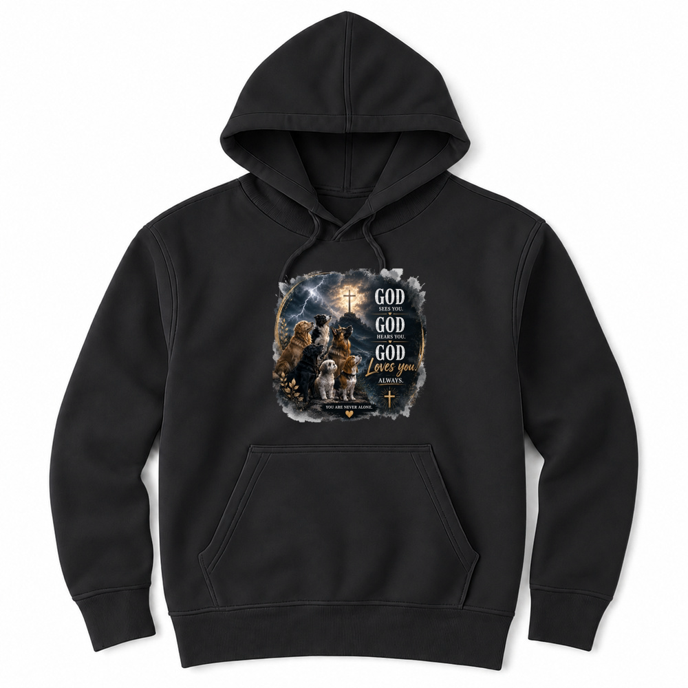 Product God Sees You Hears You Loves You Unisex Hoodie