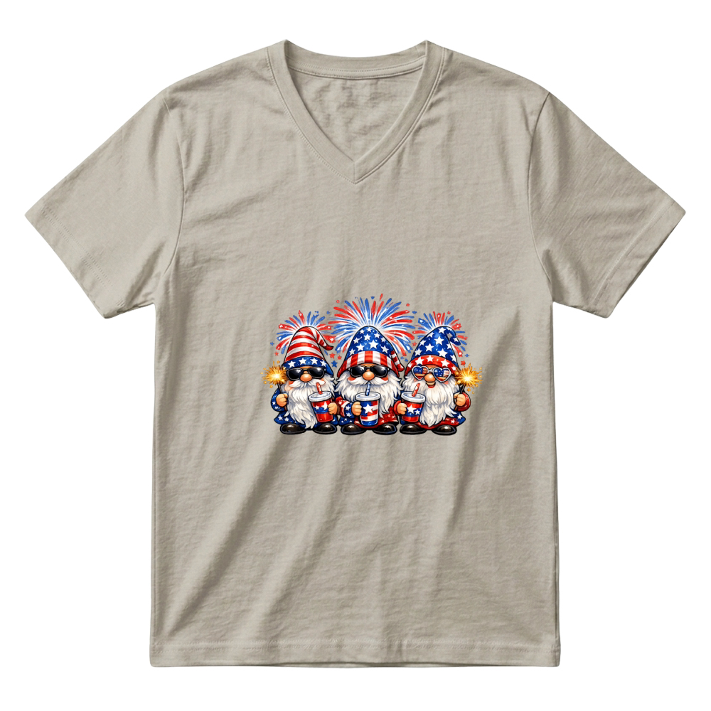 Product 4th of July Patriotic Gnome Squad V-Neck T-shirt