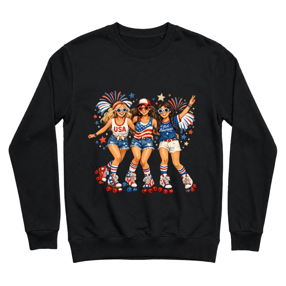 Product 4th of July Patriotic Roller Girls Unisex Sweatshirt