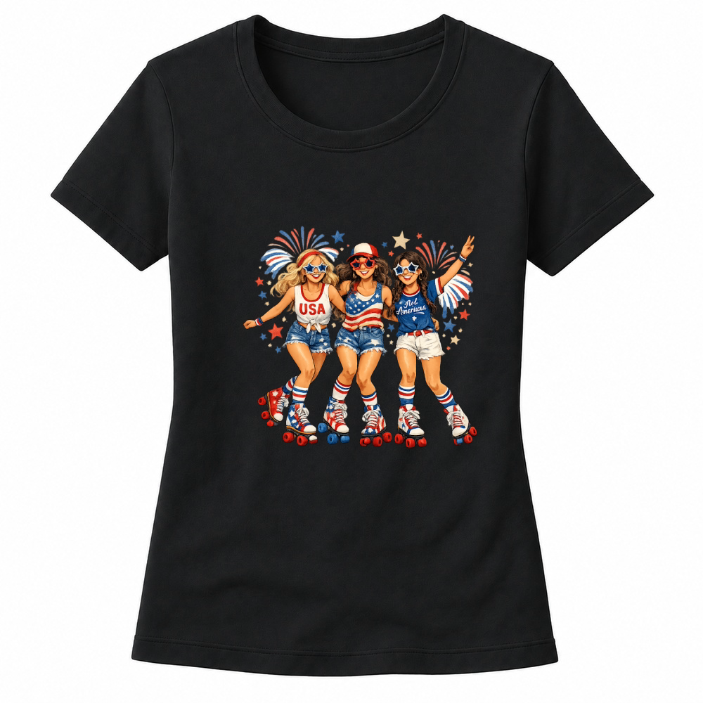 Product 4th of July Patriotic Roller Girls Women's T-shirts