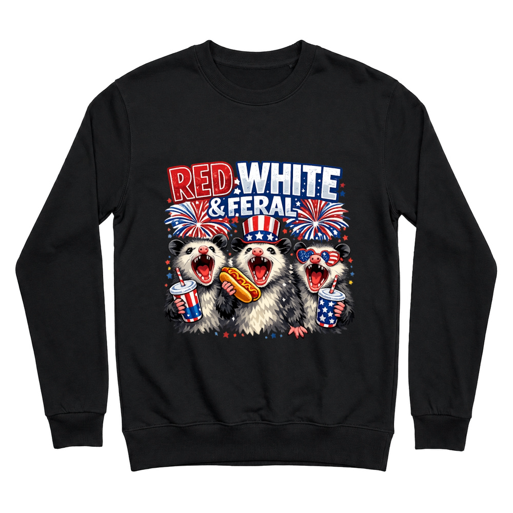 Product 4th of July Red White Feral Patriotic Unisex Sweatshirt