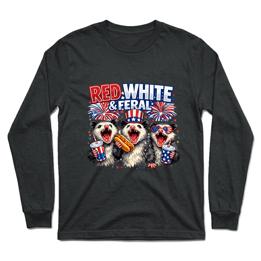 Product 4th of July Red White Feral Patriotic Unisex Longsleeve