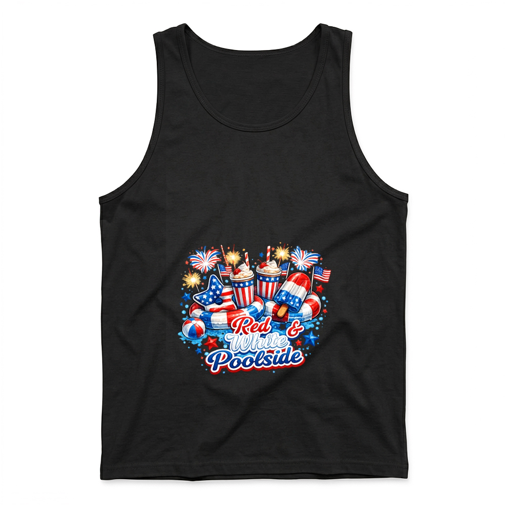 Product 4th of July Red White Poolside Patriotic Tank Top