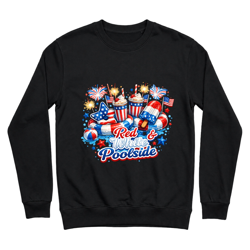 Product 4th of July Red White Poolside Patriotic Unisex Sweatshirt