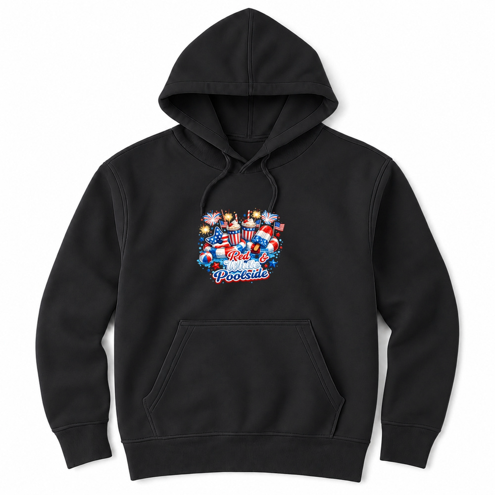 Product 4th of July Red White Poolside Patriotic Unisex Hoodie