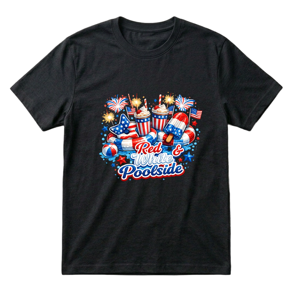 Product 4th of July Red White Poolside Patriotic T-Shirt