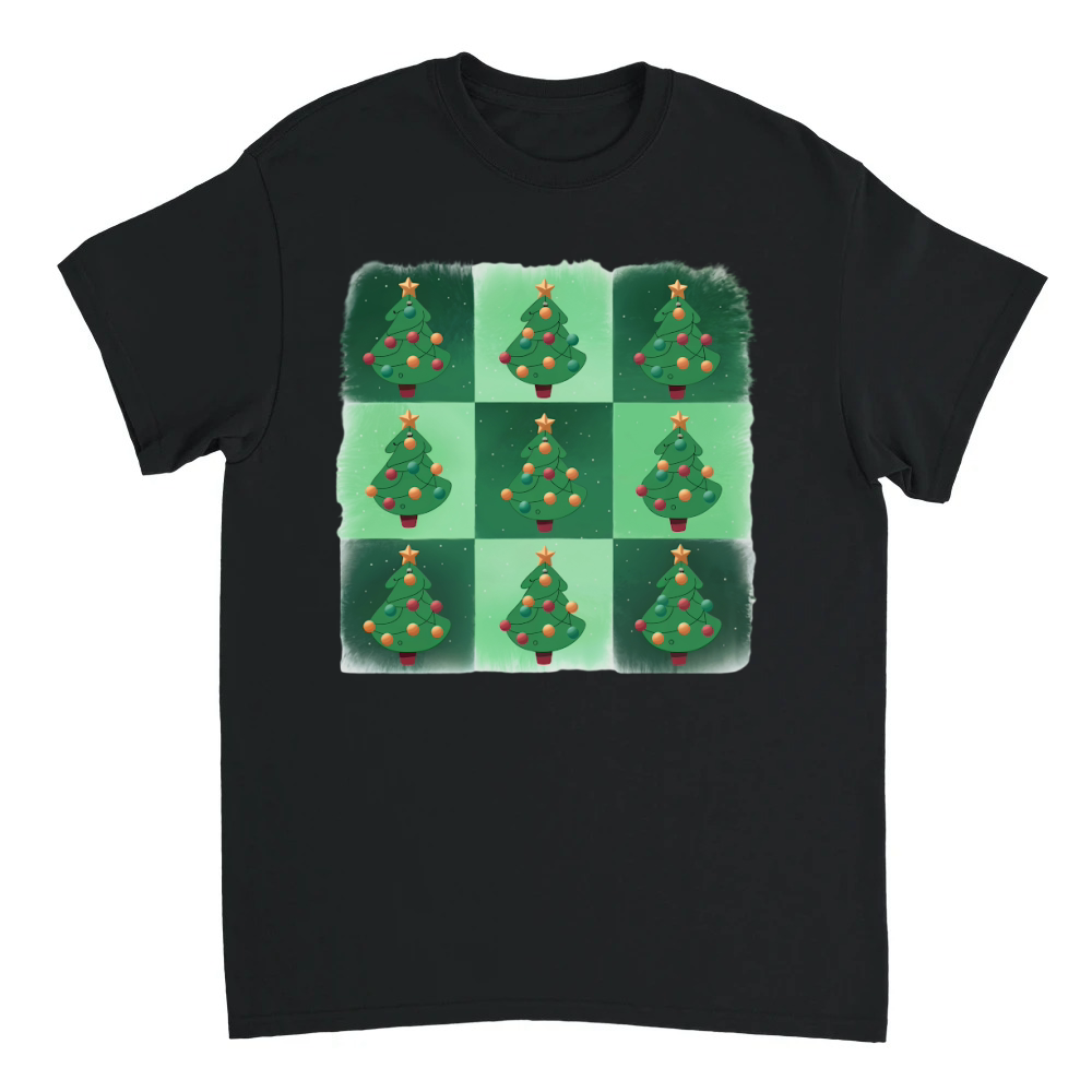 Product Retro Checkered Christmas Tree Unisex T-shirt