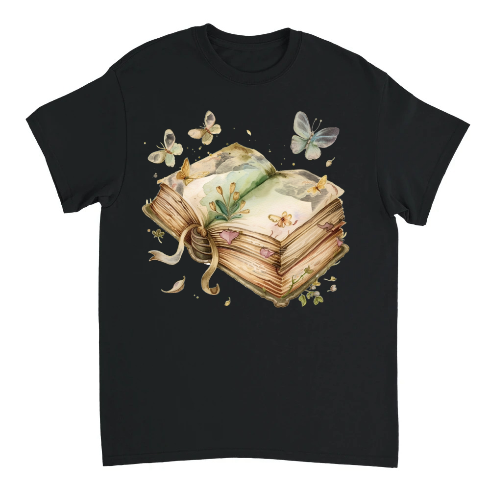 Product a vintage watercolor illustration of a cute Unisex T-shirt