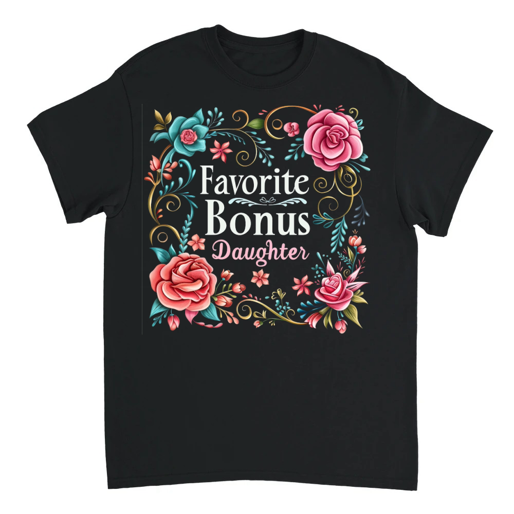 Product Favorite Bonus Daughter on black backgroun Unisex T-shirt