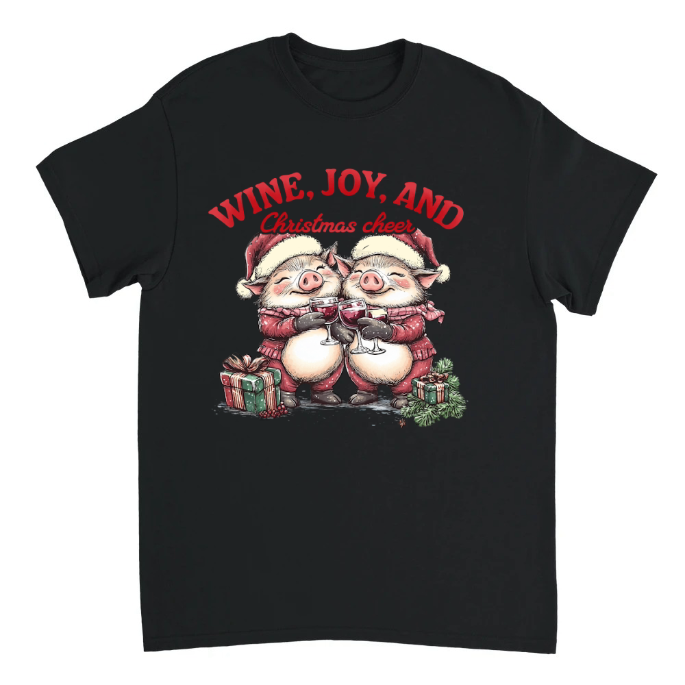 Product Wine, joy, and Christmas cheer Unisex T-shirt