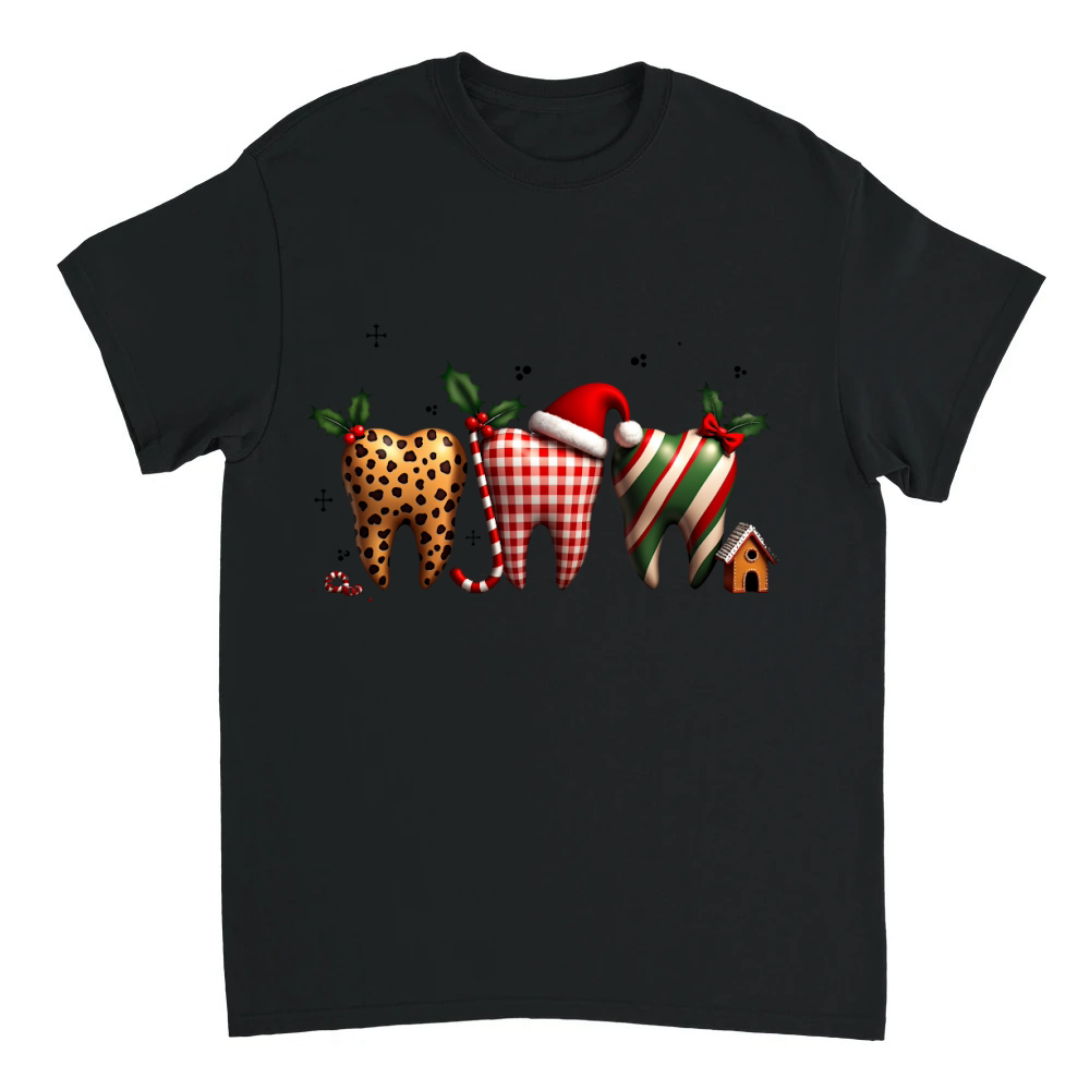 Product Christmas Teeth with Santa Hat and Candy Unisex T-shirt